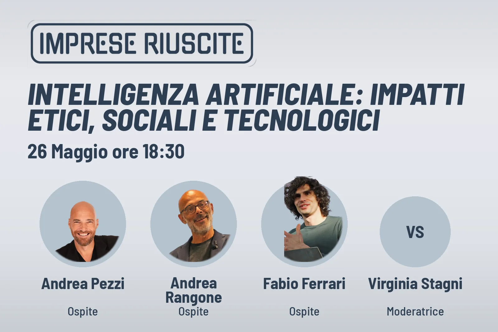 Serata del 26 maggio 2026: Intelligenza artificiale: impatti etici, sociali e tecnologici